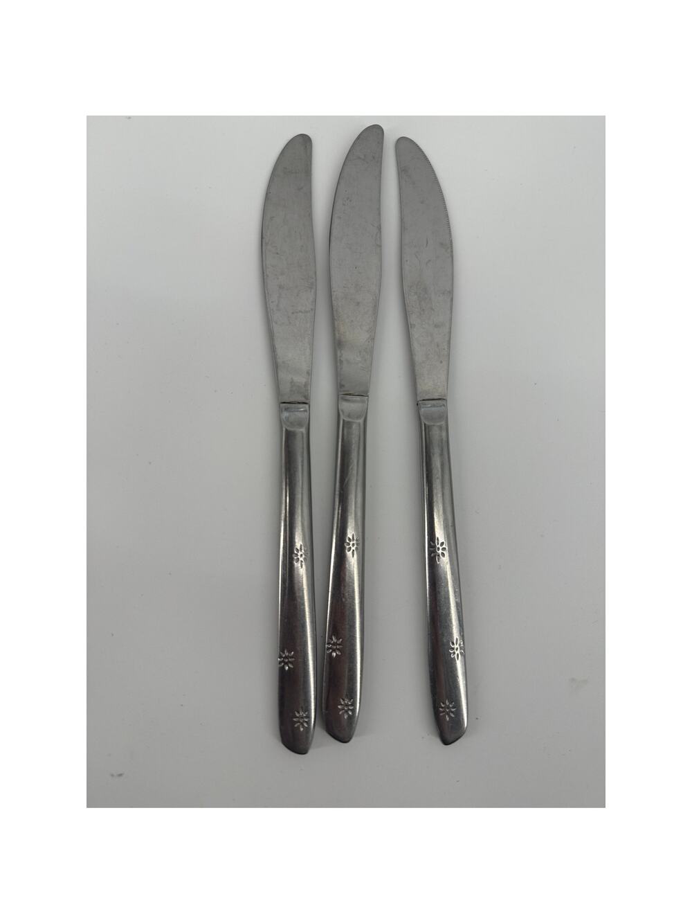 Vintage Silverplate Butter Knives Floral Craft Lot Set of 3 Jewelry Making